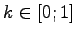 $ k\in [0;1]$