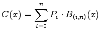 $\displaystyle C(x)=\sum_{i=0}^n P_i \cdot B_{(i,n)}(x)$