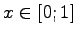 $\displaystyle x \in [0;1]$